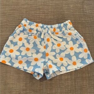Floral Blue and Orange Toddler Shorts